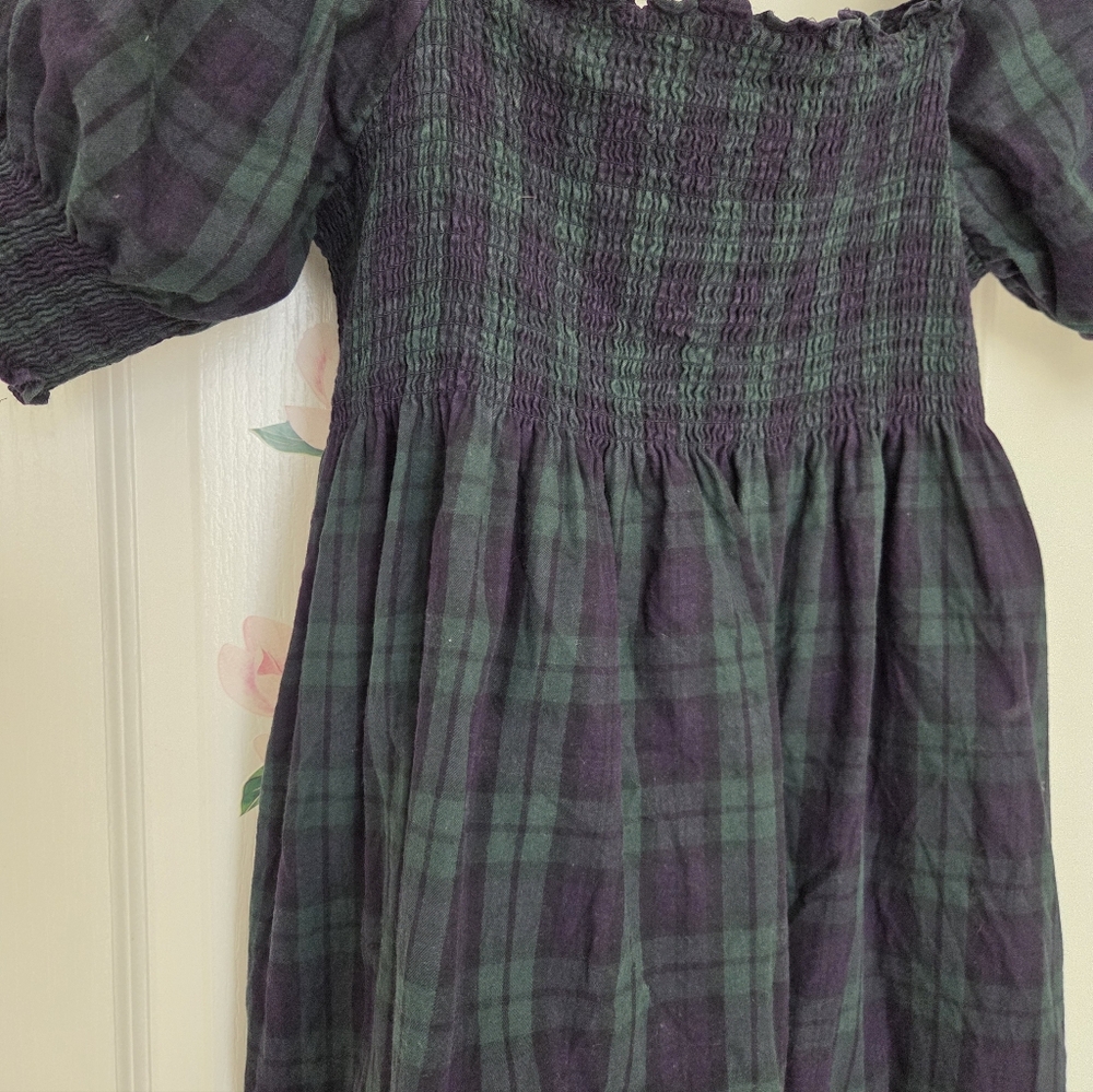 Hill House Dark Green And Blue Plaid Midi Dress Nap Dress XXL - Picture 3 of 9